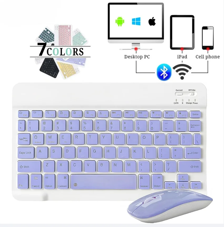 Multilingual Portable 10-Inch Wireless Keyboard and Mouse Set