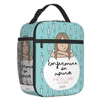 Custom Enfermera En Apuros Doctor Nurse Medical Lunch Bag Women Thermal Cooler Insulated Lunch Boxes for Kids School Children 1