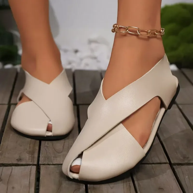 2025 Women's Sandals New Peep Toe Casual Sandals Best Seller Flat Sandals - view