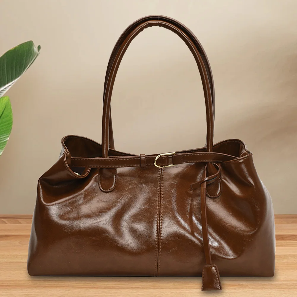 حقيبة كتف من جلد البولي يوريثان، حقيبة بمقبض علوي...