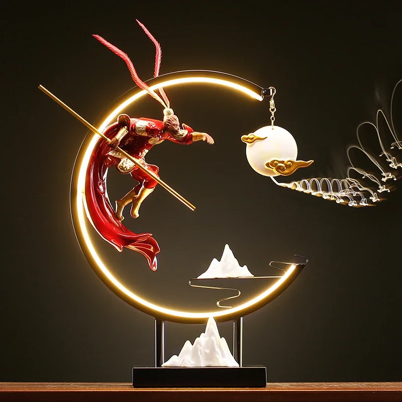 

Backflow Agarwood Incense Burner Fountain Smoke Incense Burner Figurines Buddha Statue Incienso Quemador Home Decorations