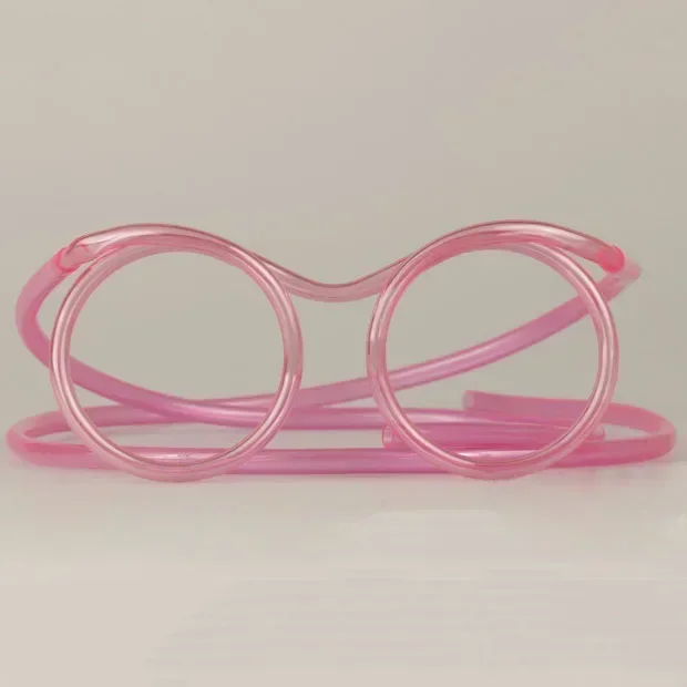 1PCS Straw Glasses Funny Soft PVC Glasses Flexible Drinking Straws Kids Party Supplies Bar Supplies Creativity Toy Kids Gift drinking straws glass straw set