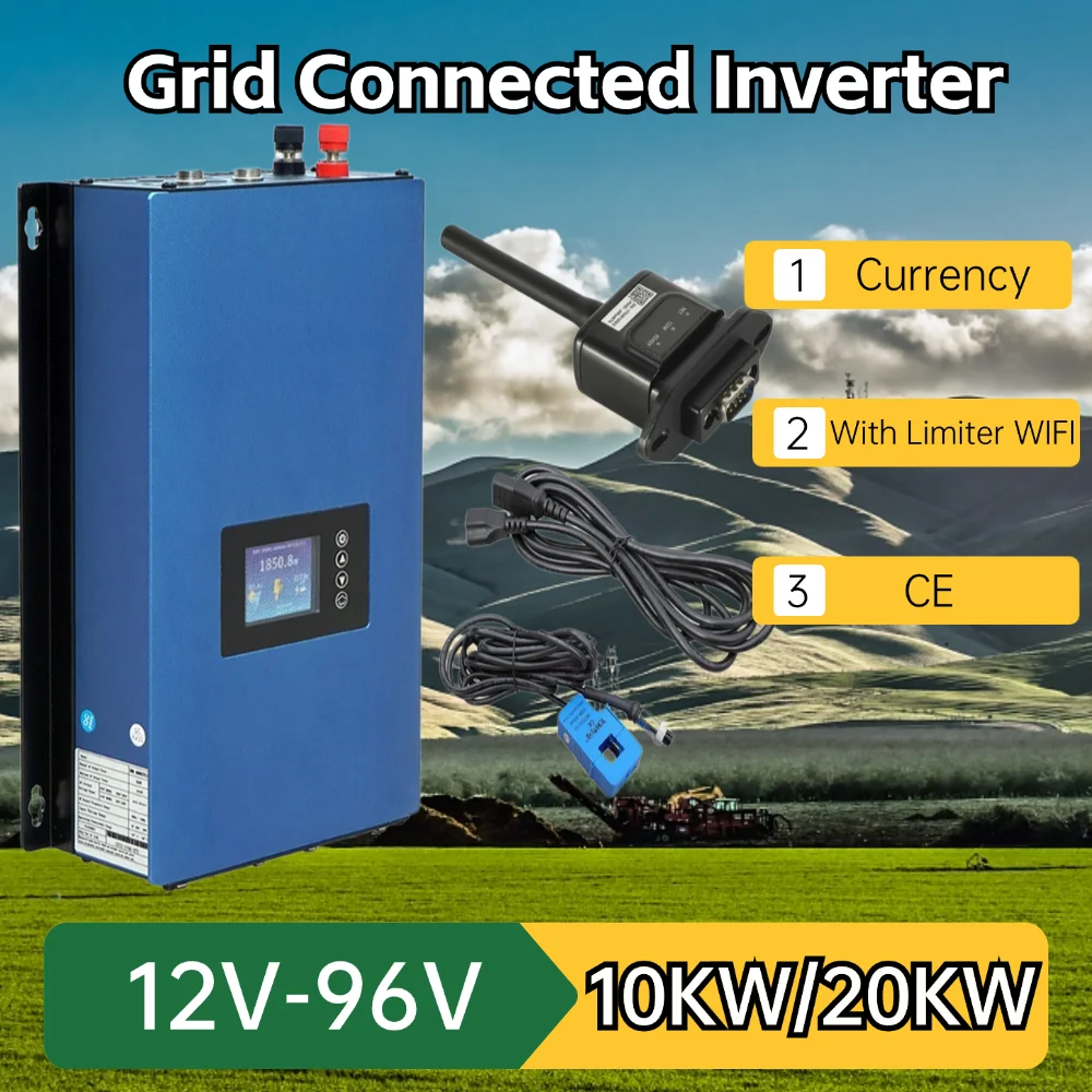 อินเวอร์เตอร์กริดไทพลังงานลม10000วัตต์20000วัตต์พร้อมตัวจำกัดเซ็นเซอร์/ตัวควบคุมการถ่ายโอนข้อมูลตัวต้านทานไวไฟ3เฟส48โวลต์96โวลต์ 1