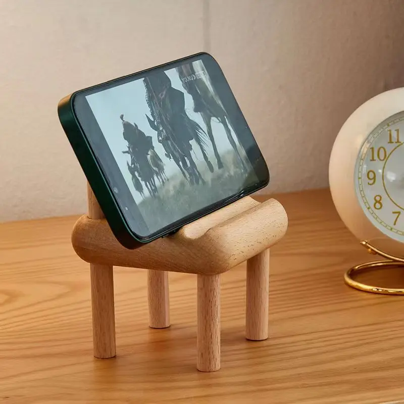 Cute Mini Chair Phone Holder, Card Display Wooden Stand for Desk,  Multi-Angle Universal Mobile Phone Stand for iPhone Samsung - AliExpress