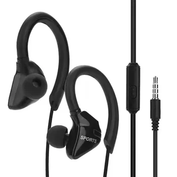Auricolari Sportivi con Gancio per Orecchio da 3,5mm, Cuffie Cablate da 1,25m per iPhone Samsung MP3 Smartphone, Auricolari In-Ear con Microfono Integrato