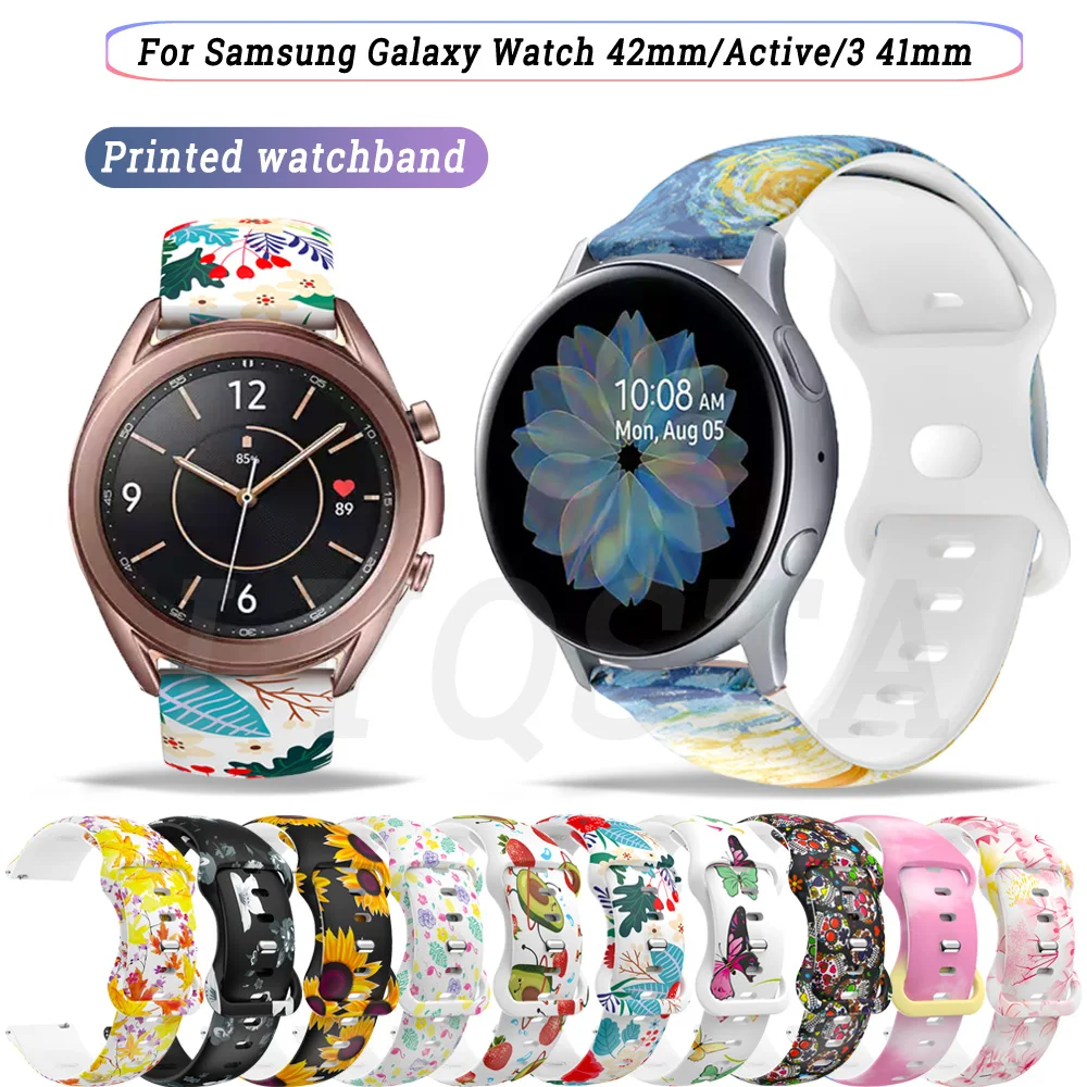 Cinturino 20Mm Per Samsung Galaxy Watch 3 Cinturino In Silicone 41Mm Galaxy Watch Active 1/2 Galaxy Watch 42Mm/Active 2 40Mm Wristband