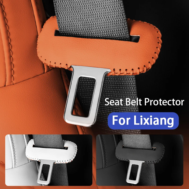 

For Li Lixiang L6 L7 L8 L9 2022 2023 2024 Leather Car Seat Belt Clip Extender Safety Seatbelt Lock Buckle Plug Cover for lixiang