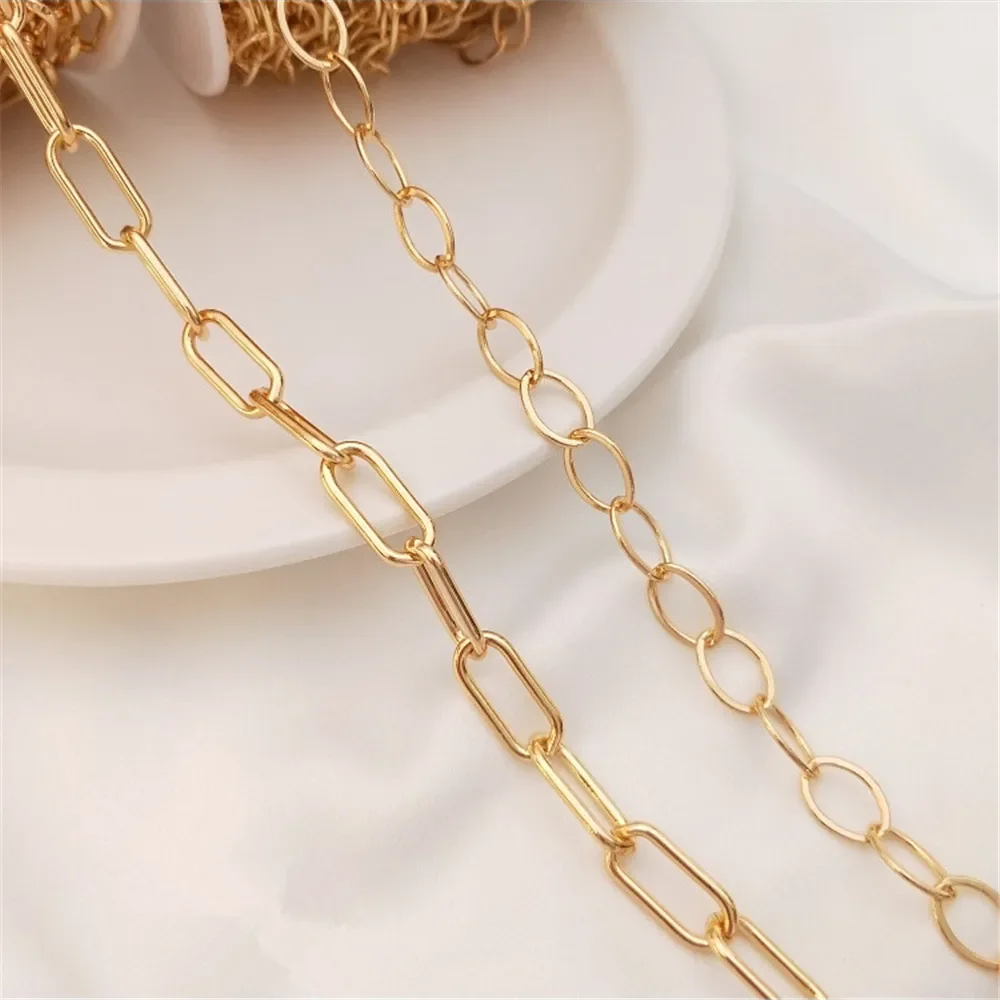 

14K Gold Plated Euramerican wind rough chain rough popular loose chain diy bracelet sweater chain necklace material