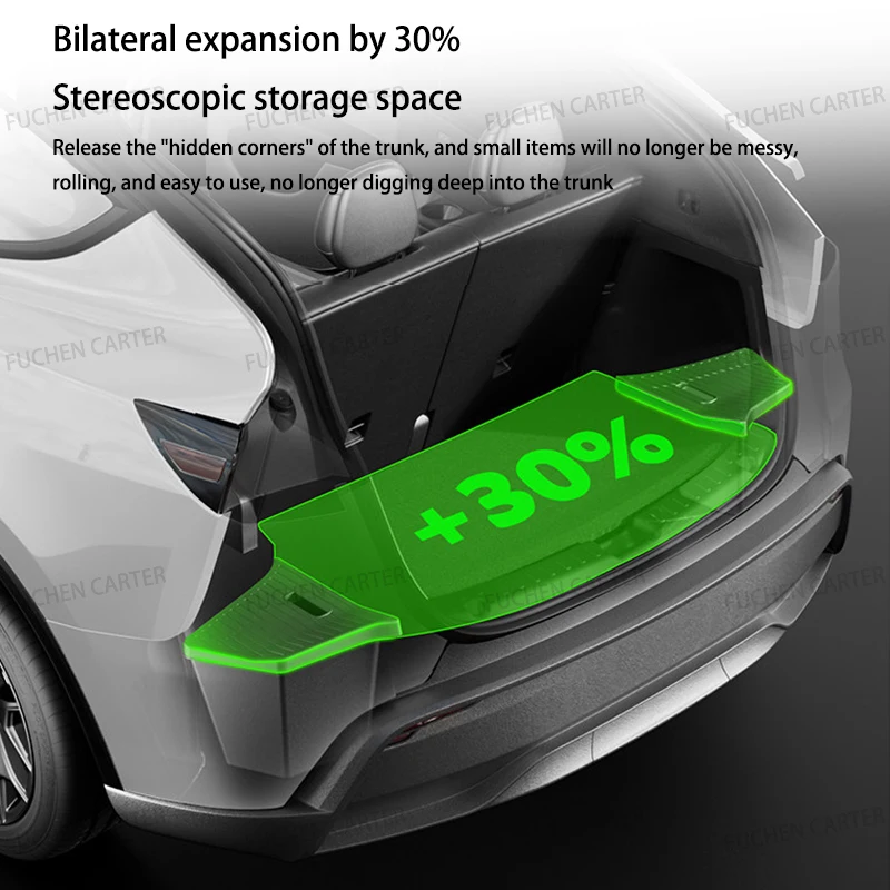 Tesla Rear Trunk Storage Organizer with Flocking Mat Partition Board Accessories