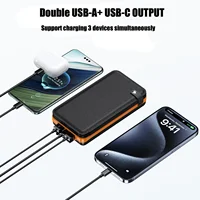 Banque d'énergie solaire Portable 50000mAh, charge rapide USB-C/USB-A pour IOS Android, chargeur extérieur de grande capacité 5