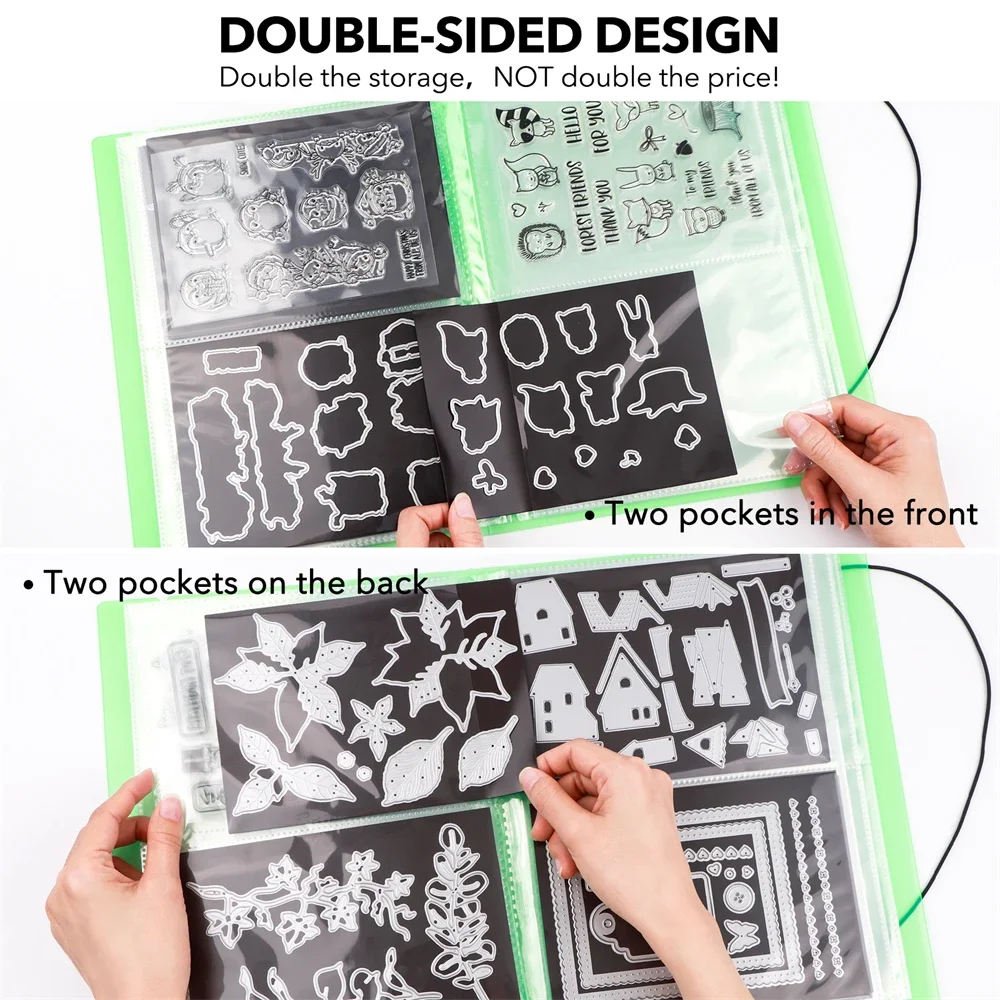 80 pockets/20 pages Large Clear Sticker Photo Storage Album For Stamp Cutting Dies Storage Book Organizer Folder DIY Tool New