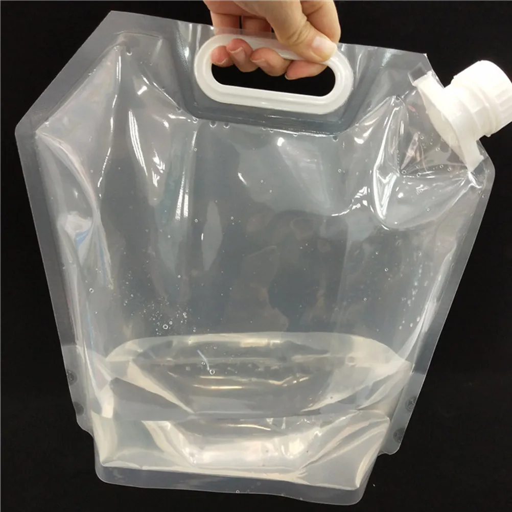 4Pcs 5L 휴대용 물통 접이식 야외 물 가방 공간 절약 캠핑 하이킹 낚시 사냥 피크닉을위한 경량