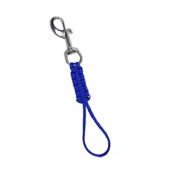 Marine Grade Steel Diving Lanyard with Braided Rope and Swivel Hook Clip (Blue)
