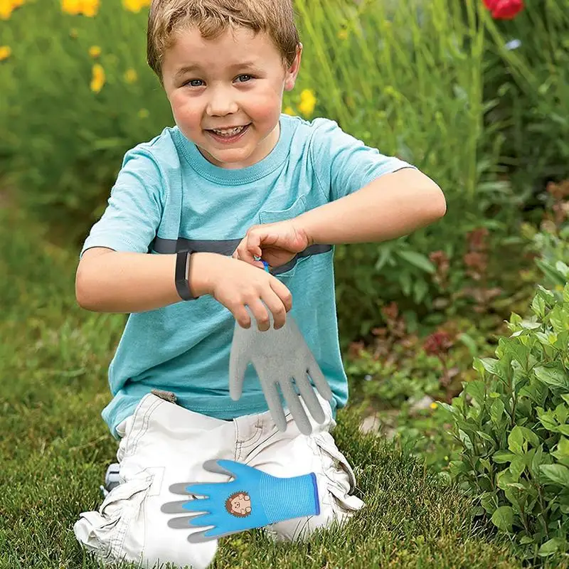 Gardening Gloves For Kids Durable And Waterproof Garden Work Gloves 4pairs/set Latex Coated For Toddlers Youth Girls Boys