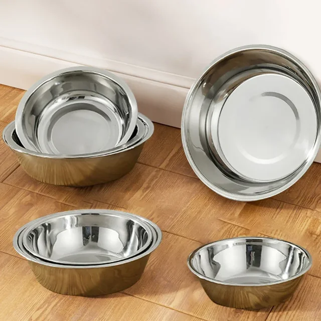 Large Capacity Dog Bowl Stainless Steel Safe Durable Pet Feeding Bowl Cat Dog Food Drinking Feeder Bowl Pet Supplies 3