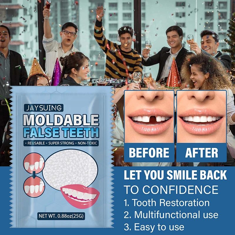 Kit de réparation de dents manquantes temporaires, 25g, fausses dents — free download