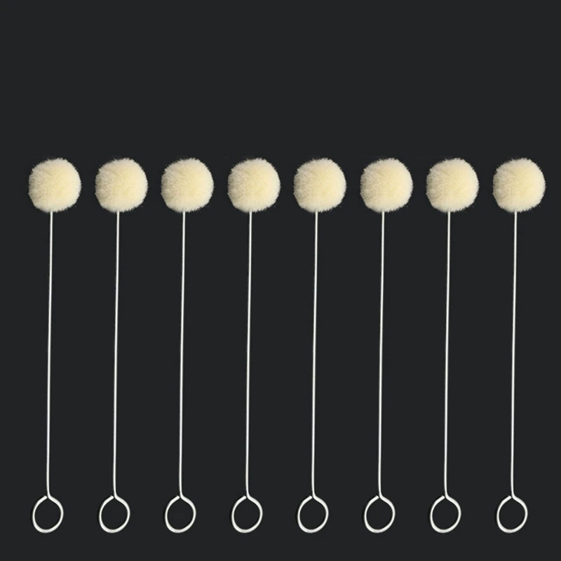 100Pcs Handmade Leather Care Wool Ball Brush Handmade Leather Care Alcohol Dye Oily Dye Daubing Tool