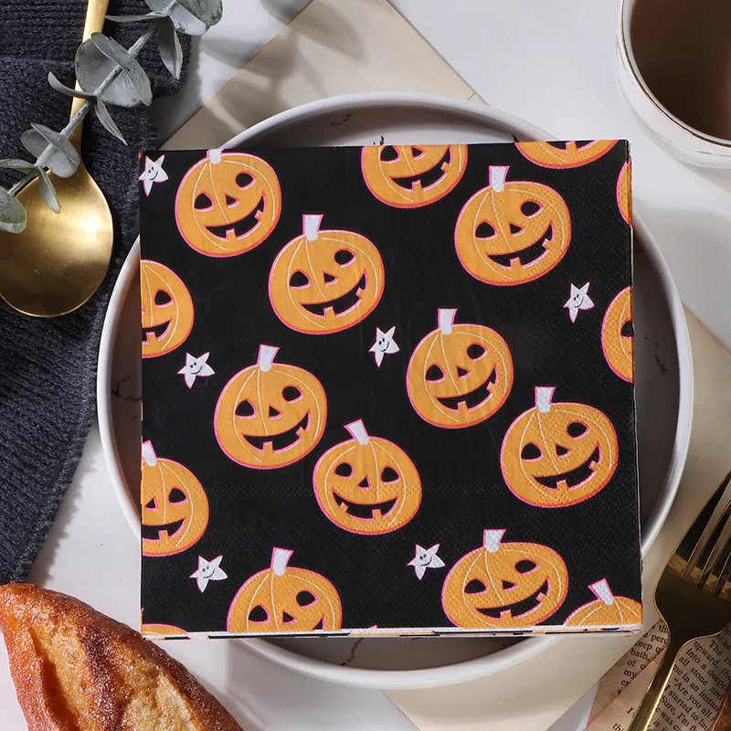 Lot De 20 Serviettes En Papier Tâches De Sang Halloween 33 X 33 Cm