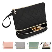 Ethereal Small Makeup Bag, Cosmetic Bag Double Layer Makeup Organizer Bag Large Capacity Makeup Pouch Travel Toiletry Bag Access 1