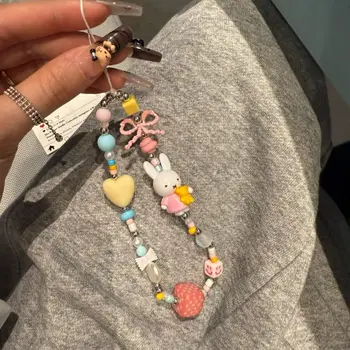 Cute Miffy Phone Case Lanyard Chain Pendant CCD Camera Card Album Hanging Ornament Fashion Daily Decor Accessory for Girls Gift