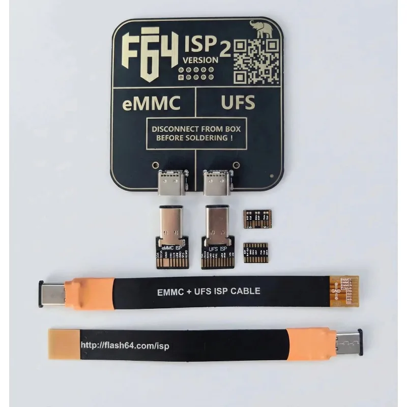 플래시 64 울트라 F64 박스 UFS & EMMC ISP V2 어댑터 (플렉스 케이블 세트 포함, 호스트 없음) 전자제품 수리 및 유지보수 도구용