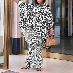 Dashiki Africa Clothing African Clothes for Women Summer Fashion 2024 Africa Polyester Print 2 Piece Top Long Pant Matching Sets