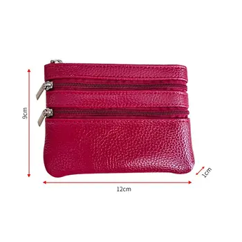 PU Leather Money Coin Purse 2024 New with Key Ring Waterproof Pocket Purse Zipper Wear-resistant Credit Card Holoder Male 5