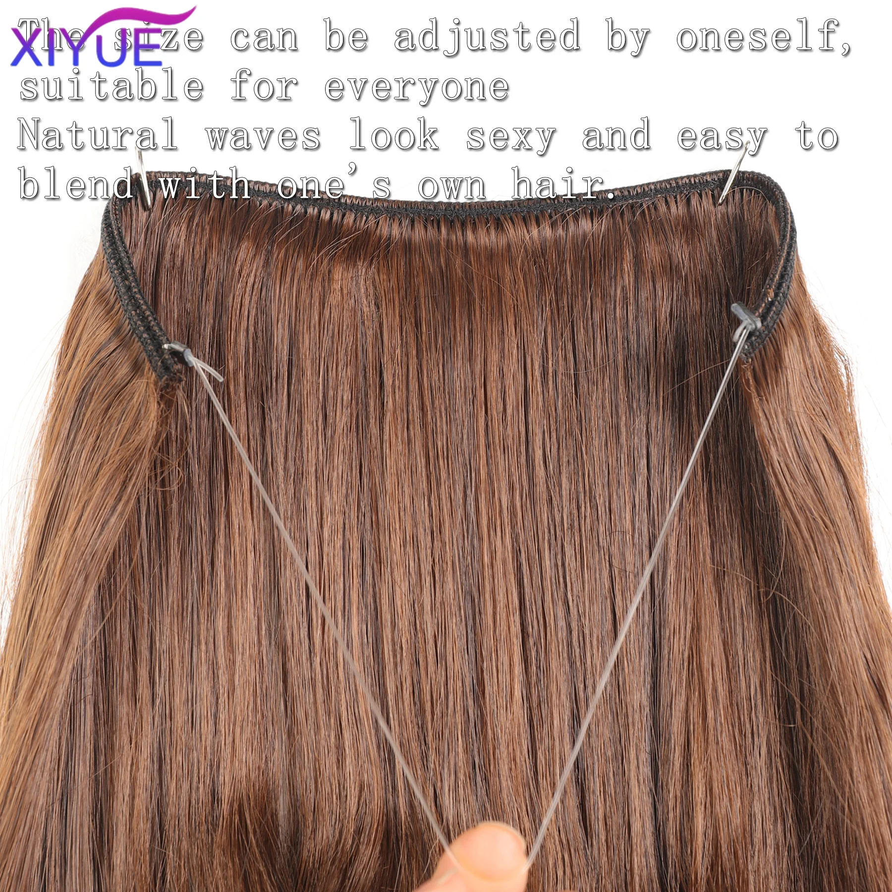 Synthetic Invisible Wire No Clips In Hair Extensions Secret Fish Line Hairpieces Hair Extensions Fake Hair For Women