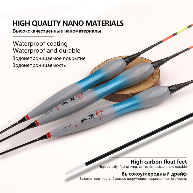Composite Nano Electric Float 1PC + 1 CR425 + 1 Float Tubes + 1 Bag Hooks Luminous Big Loading Lead Buoy Deep Water Buoy Fishing Tools