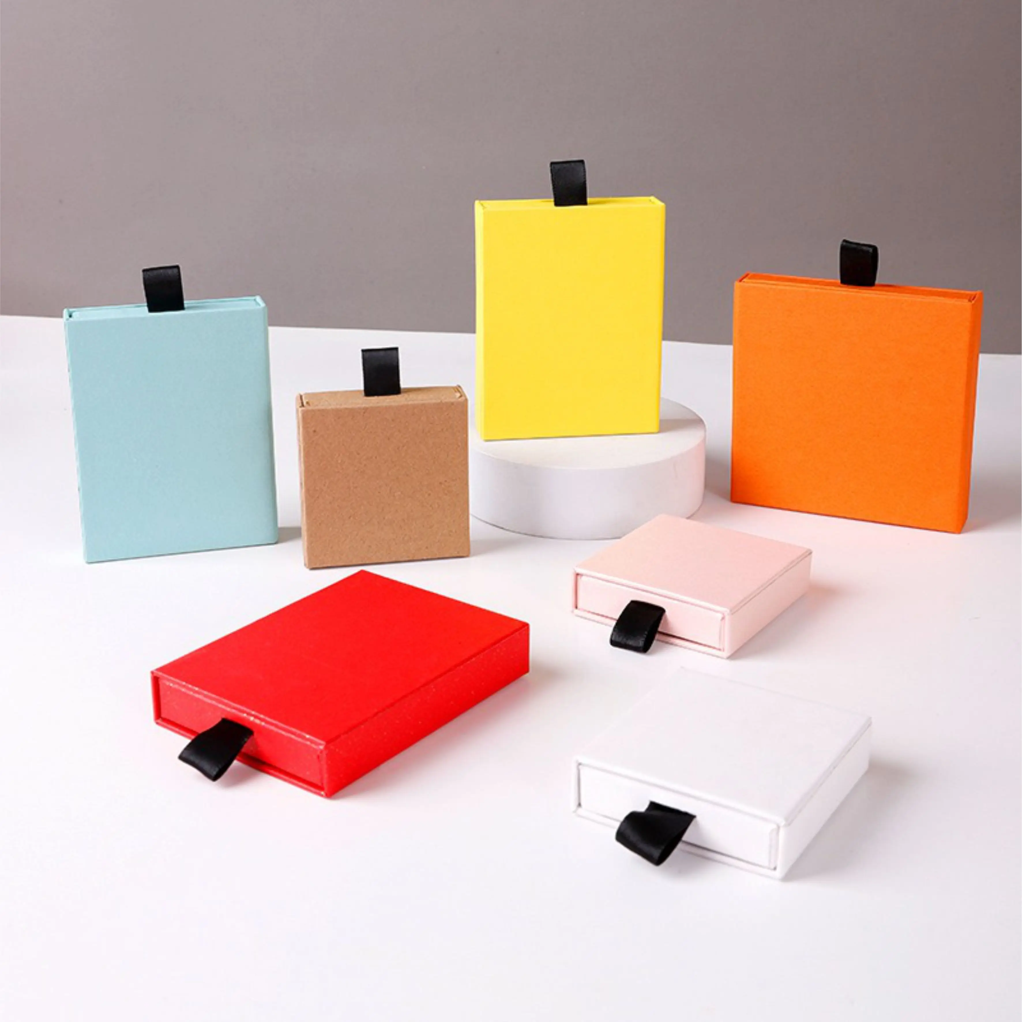 thin kraft paper drawer jewelry packaging box, greeting card necklace bracelet gift packaging box, printing50pcs