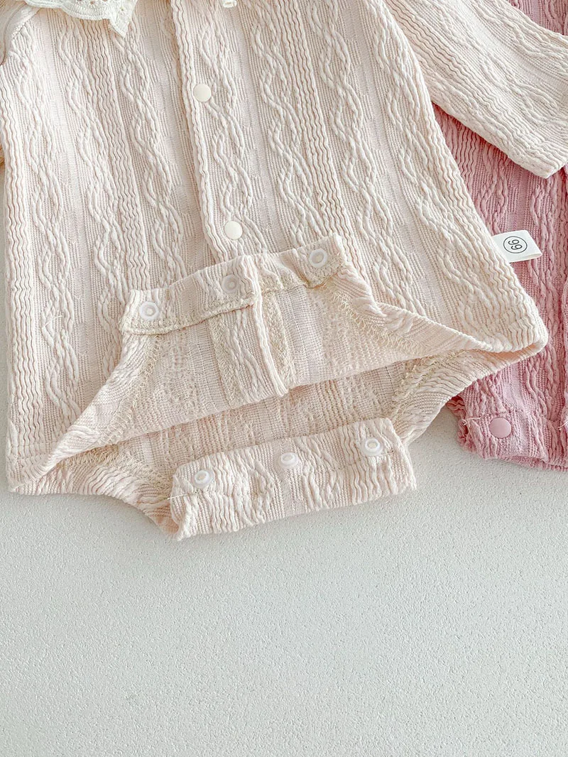 Cute Baby Girls Breathable Lace Bodysuit Jumpsuit