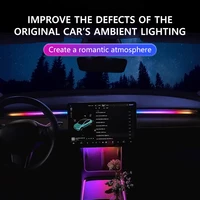 133CM Full Coverage LED Dashboard Ambient Light APP LED RGB Center Console Strips Neon Lighting for Tesla Model Y 3 2017-2024 - Image 2