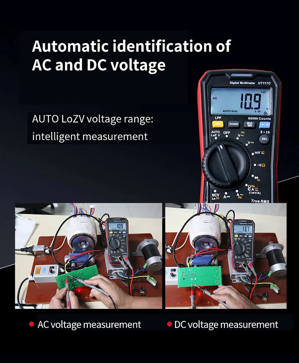 UT117C High-precision True RMS Digital Multimeter 60000 counts AC DC Ammeter Voltmeter LPF DiodeTester Bluetooth Multi Meter