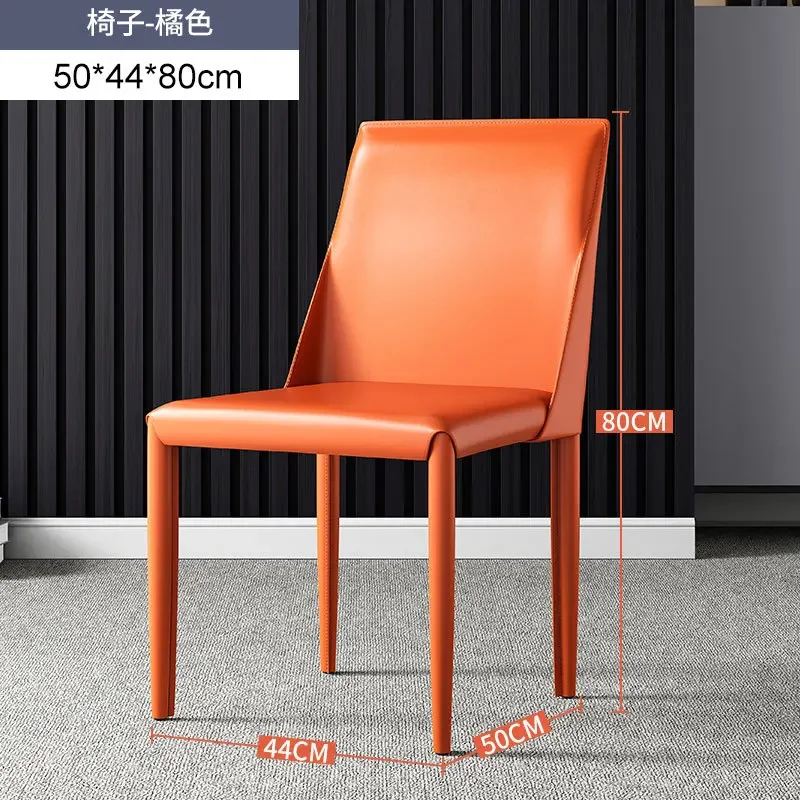 

2023 Year New AOLIVIYA Italian Dining Chair Home Stool Backrest Restaurant Hotel Cafe Saddle Leather Dining Table Fashion Chair