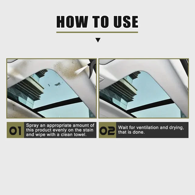Ryekew Car high-efficiency interior cleaner ceiling cleaner leather flannel fabric water-free multi-purpose cleaner 6