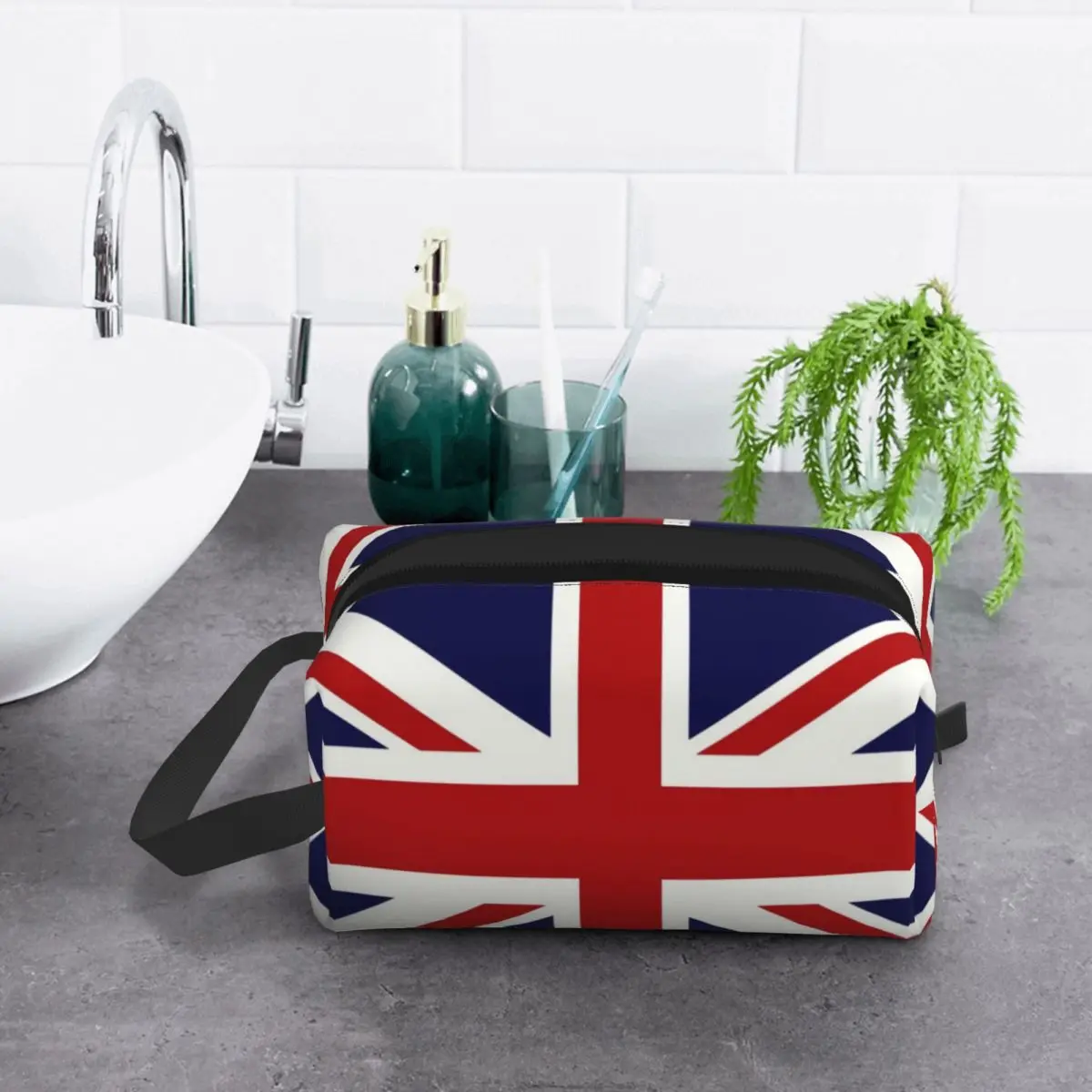 Custom Union Jack Flag Of The UK Toiletry Bag for Women Makeup Cosmetic Organizer Lady Beauty Storage Dopp Kit Case 6