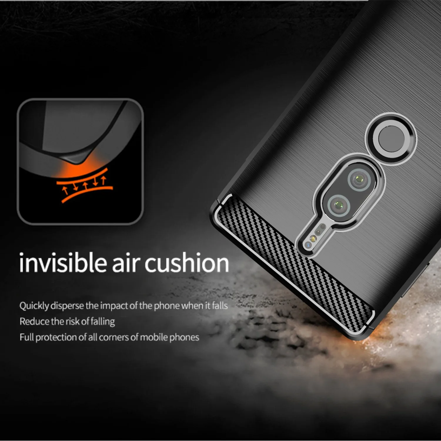 Shockproof Case For Sony Xperia XZ2 Premium XZ2 Compact mini Carbon Fiber Cover for Sony Xperia XZ2 Protector Soft Silicon Cases 3