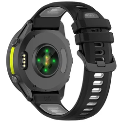 Silicone Smart Watch Strap, 22mm - Durable & Stylish Wristband Bracelet - 965 solar (Black gray)