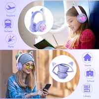 RGB Cat Ear Wireless Headphones for PC Cute 3D Space Capsule Cat  Bluetooth Headset Foldable Gaming Headset For Kids Girls Gifts - Image 4