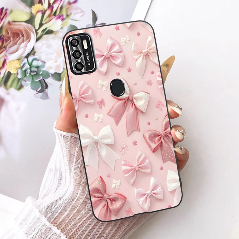 Floral Soft Black Silicone Bumper Phone Cover