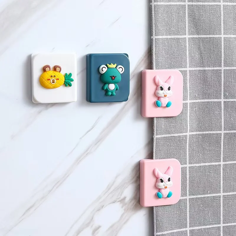 Shower Curtain Clips Windproof Self-adhesive Shower Curtain Clips Toilet Curtain Rings Clip Holder Bathroom Accessories