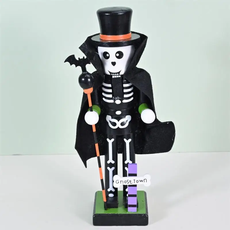 1Pcs Holiday Decor Halloween Pumpkin Nutcracker Soldier Skeleton Nutcracker Halloween Figurine Goody Bag Fillers Home Ornament