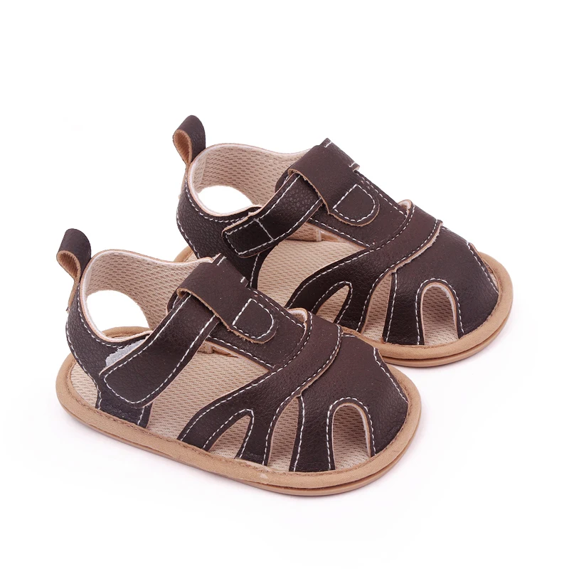 Baby Summer Sandal High Quality TPR Sole Anti-slip Toddler Beach Shoes PU Waterproof for Newborn Boys and Girls 0-9-18 Months 6