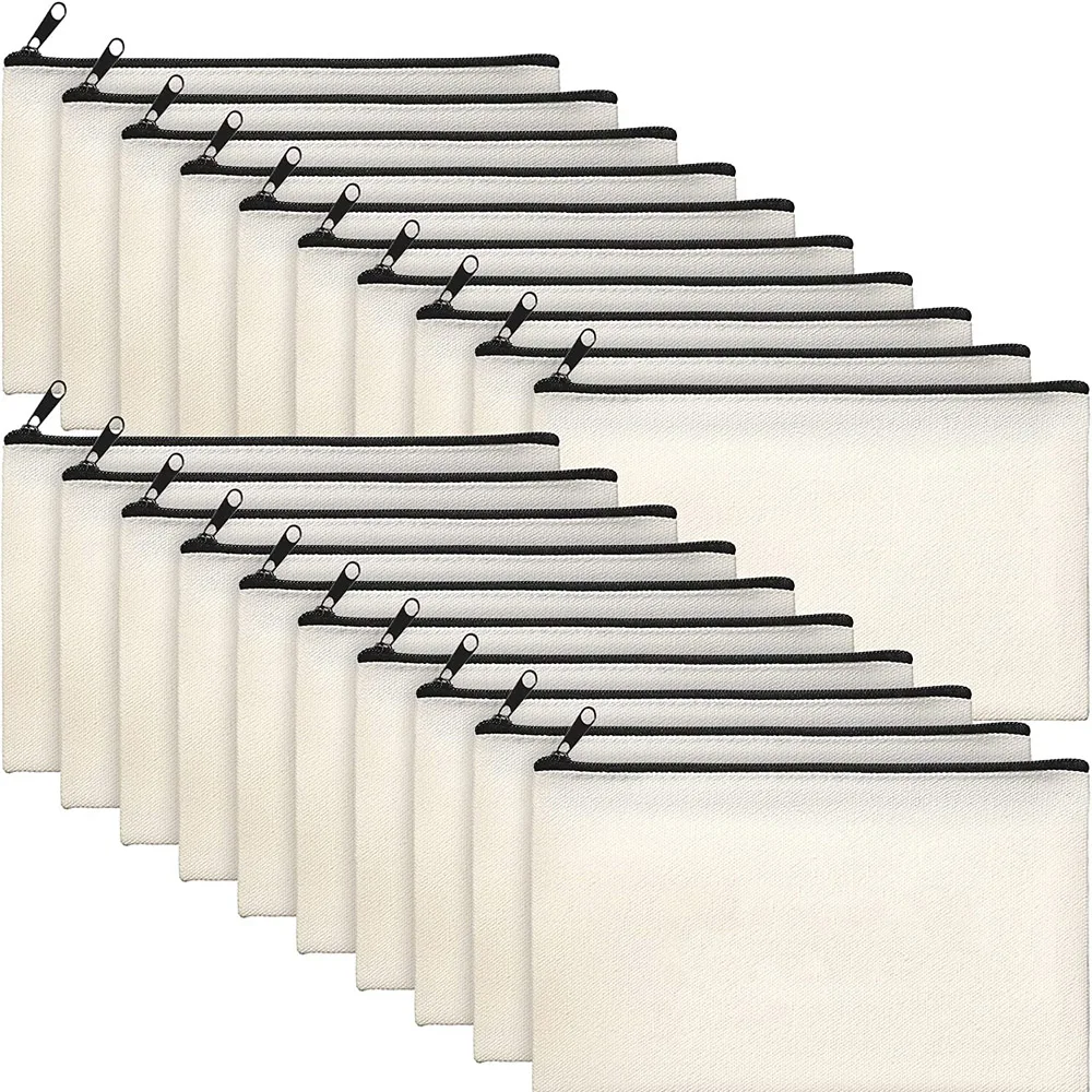 Canvas Makeup Bag Case Pouch Cotton Canvas Zipper Pouch Canvas Bag