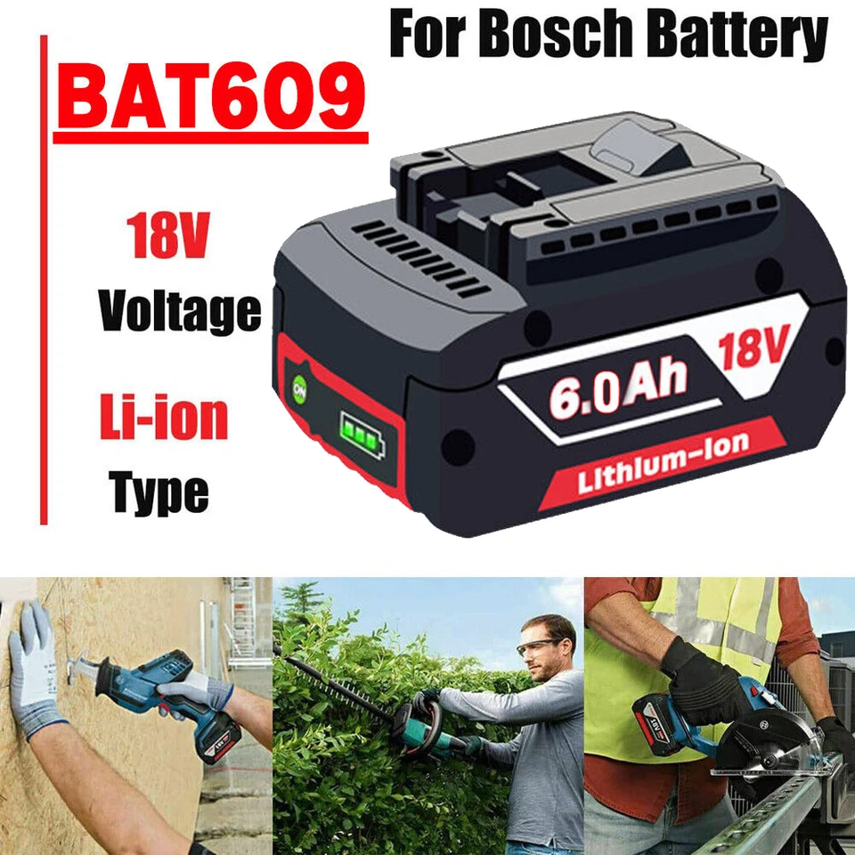 Batteria Ricambio 18V 5.0Ah Per Bosch, Compatibile Con BAT609 BAT618 E Tanti Modelli, Protezione Anti-sovraccarico E Indicatore Di Carica
