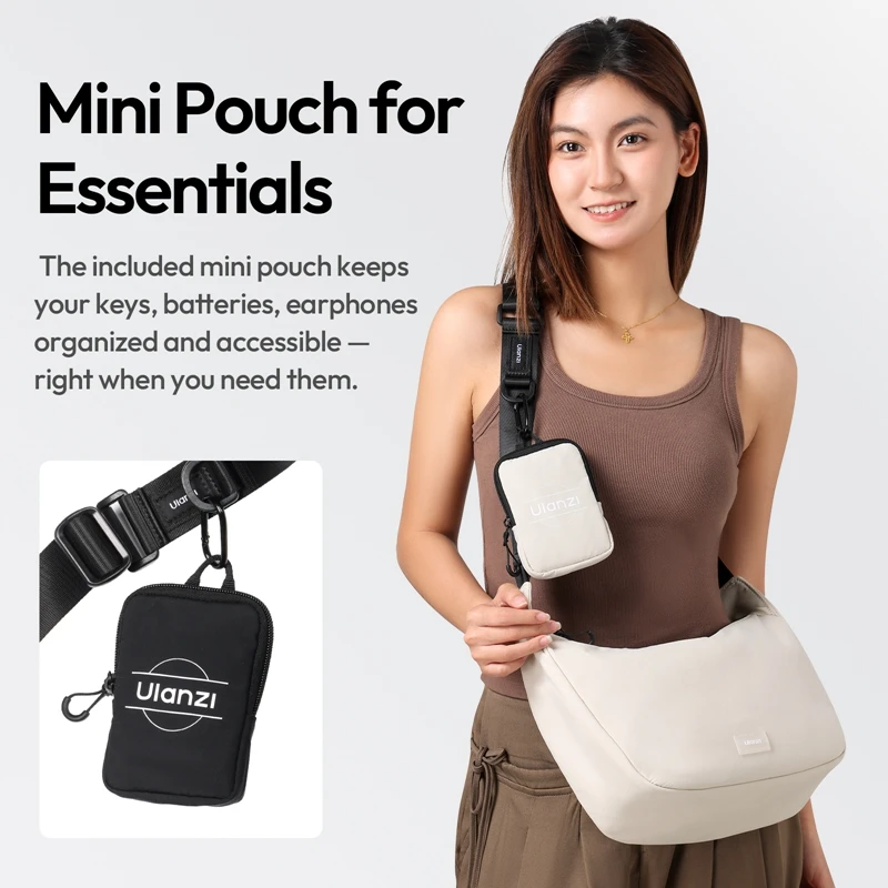 Ulanzi HMN1Lunar Sling Bag Travel Shoulder with Divider Adjustable Strap Crossbody Carry for Street Photography Daily Commuting