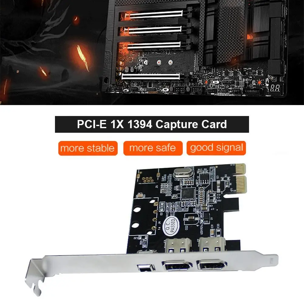 PCI-E 1394 DV 비디오 캡처 카드, 6 핀-4 핀 파이어와이어 어댑터, 1X-16X