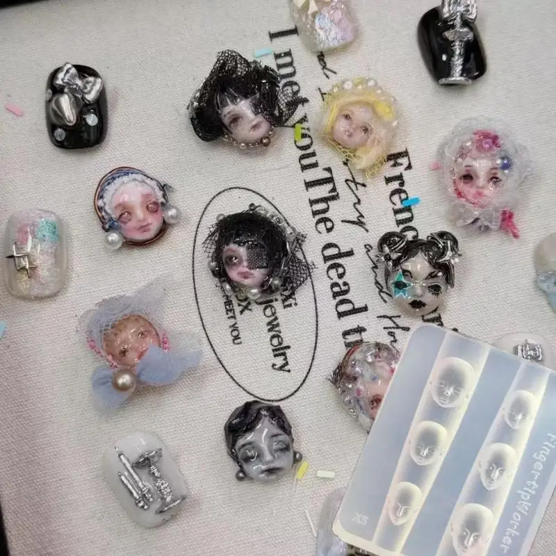 3D 장미 꽃 나비 실리콘 네일 몰드 체리 디자인 DIY 매니큐어 쥬얼리 공예 네일 아트 장식 도구