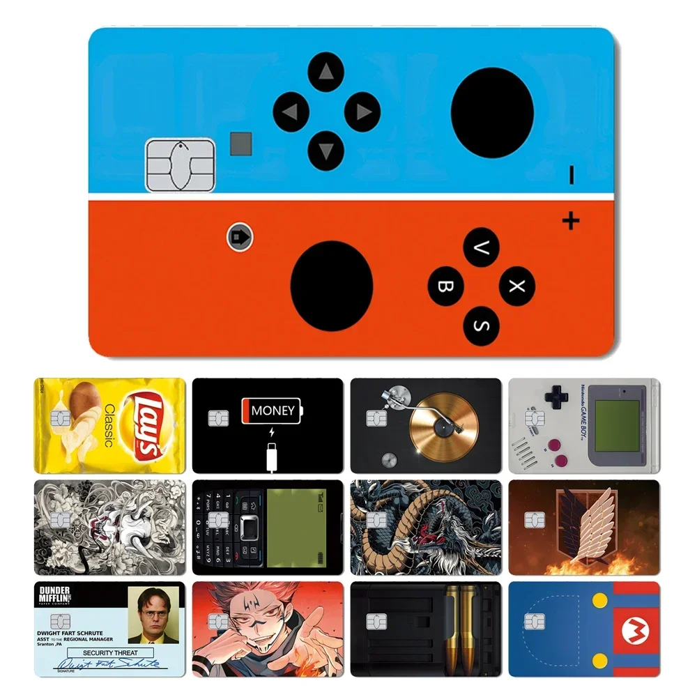 

Phone Game Machine Dragon Tiger Poker Mario Evil Anime Matte PVC Sticker Film Tape Skin for Debit Credit Card HT12