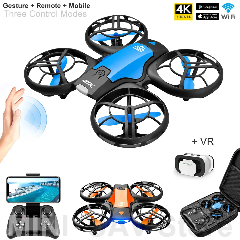 V8 Easy Fly Mini Uav Induction Control Rc Elicotteri Giocattolo Regalo Best Sell Vr Drone 4K Wifi Fpv Quadcopter Con Fotocamera Ritorno Gratuito